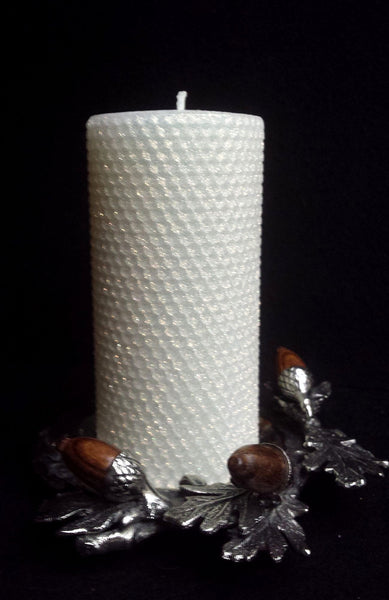Candles Oak Forest Pillar 3" x 6" Classic Glitter Ivory