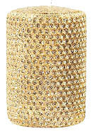Candles 3"x 6" Gold Metallic Pillar by Oak Forest Design