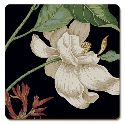 Hardboard Coasters Colonial Williamsburg  "Garden Images" in Black