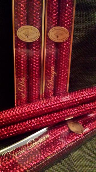 Candles 12" Taper "Ruby Metallic" by Oak Forest Design