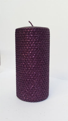 Candles 3"x 6" Burgundy Metallic Pillar by Oak Forest Design