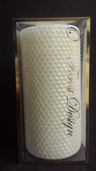 Candles Oak Forest Pillar 3" x 6" Classic Glitter Ivory