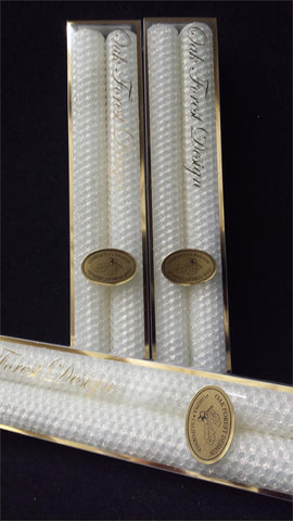 Candles 10" Tapers "Ivory" Classic Glitter by Oak Forest Designs