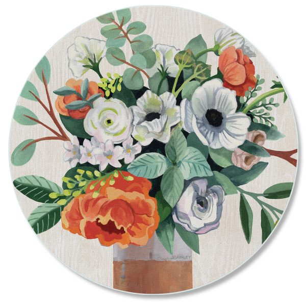 Glass Counter Saver 16″ Round. "Fresh Poppies"