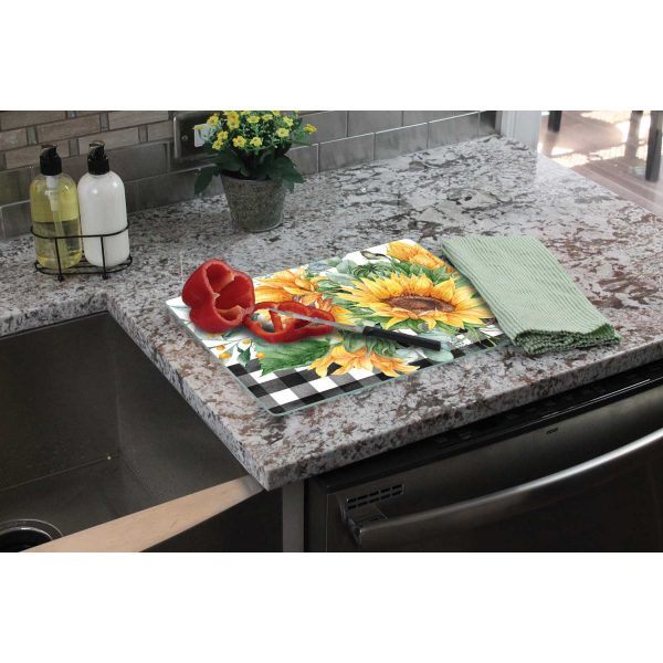 Tempered Glass Counter Saver 15"x 12"- "Sunflower Splendor"