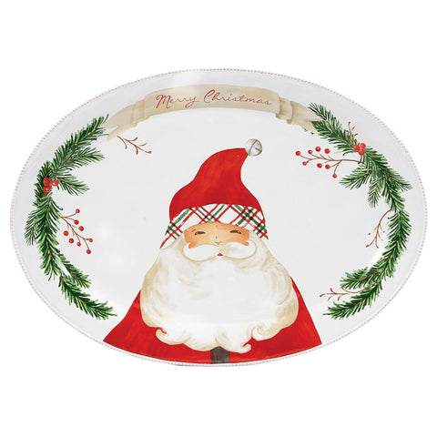 Santa Claus Tartan Platter by Mud Pie