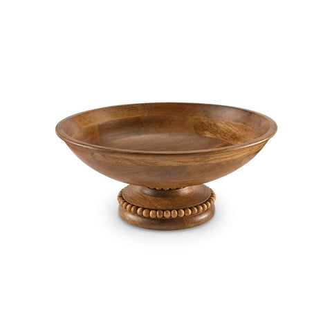 Beaded Wood Pedestal Bowl by Mud Pie