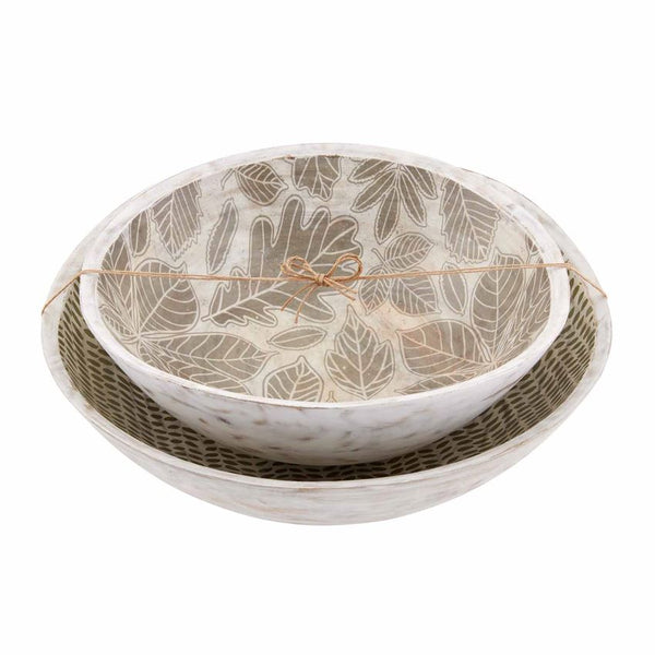 Enamel Wood Bowl Set by Mud Pie