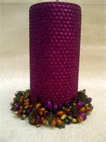 Candles 3"x 6" Burgundy Metallic Pillar by Oak Forest Design