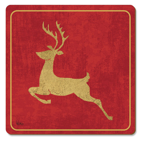 Place Mats "Reindeer" on Red by Cala Home
