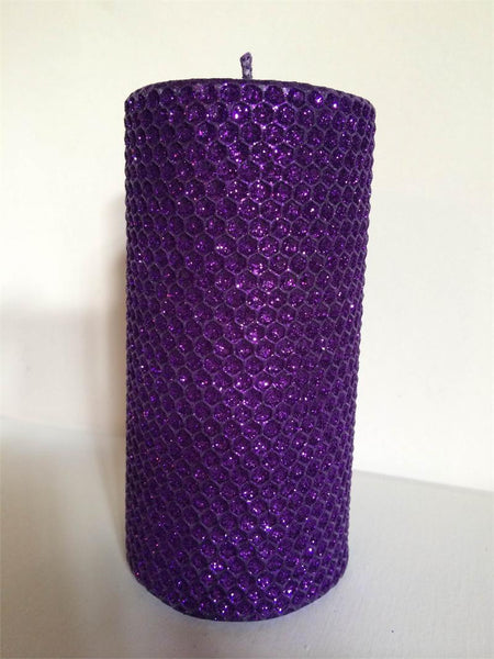Candles 3"x6" Pillar " Violet Metallic" by Oak Forest Design