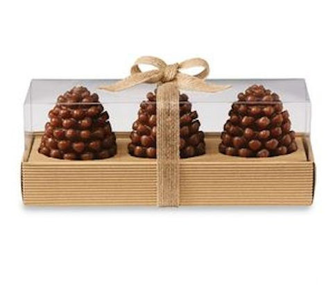 Pine Cone Candle Set