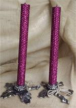 Candles 10" Tapers "Plum Metallic" by Oak Forest Design