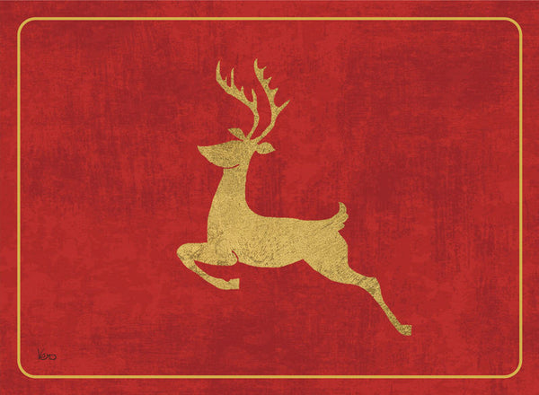 Place Mats "Reindeer" on Red by Cala Home