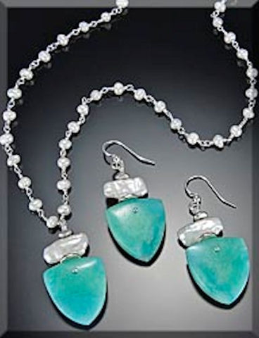 Set of "Amazonite Trillion" Semi-Precious Stone