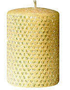 Candles Classic Glitter 3"x 6" Pillar " Butter" by Oak Forest Design