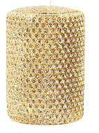 Candles 3"x 6"  Gold Metallic Pillar by Oak Forest Design